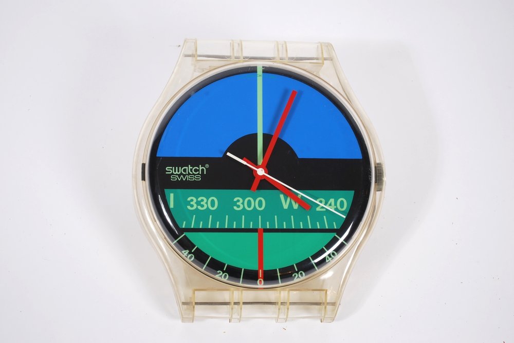 Maxi Swatch Nautilus Aqua Love clock 1986 — Flux Vintage